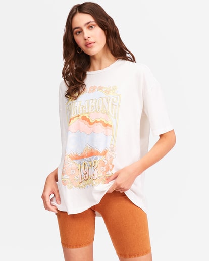 Billabong Women\'s Wild Mountain - Graphic Oversized Shop T-Shirt Nix Surf Maui